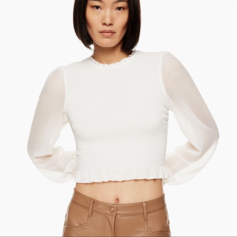 Wilfred | smocked long sleeve white top size L